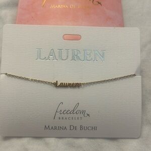 Freedom Marina De Buchi Name Bracelet “Lauren” New With Tags